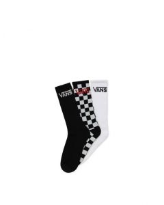 VANS CLASSIC CREW (6.5-9, 3PK) - BLACK-CHECKERBOARD