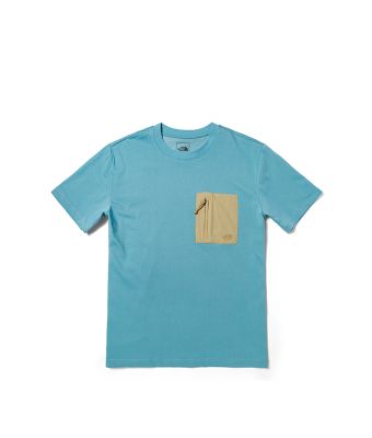 THE NORTH FACE M S/S HYBRID POCKET TEE (ASIA SIZE) - REEF WATERS