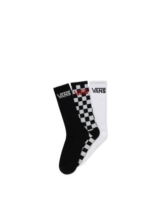 VANS CLASSIC CREW (6.5-9, 3PK) - BLACK-CHECKERBOARD