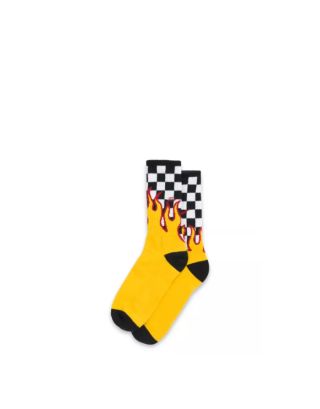 VANS FLAME CHECK CREW (6.5-9, 1P) - BLACK-WHITE CHECK-FLAME